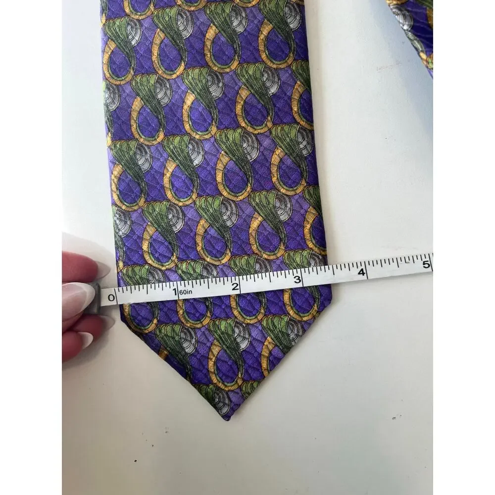 Kolte Couture Italy Limited Edition Silk Men's Neck Tie Purple Green SG